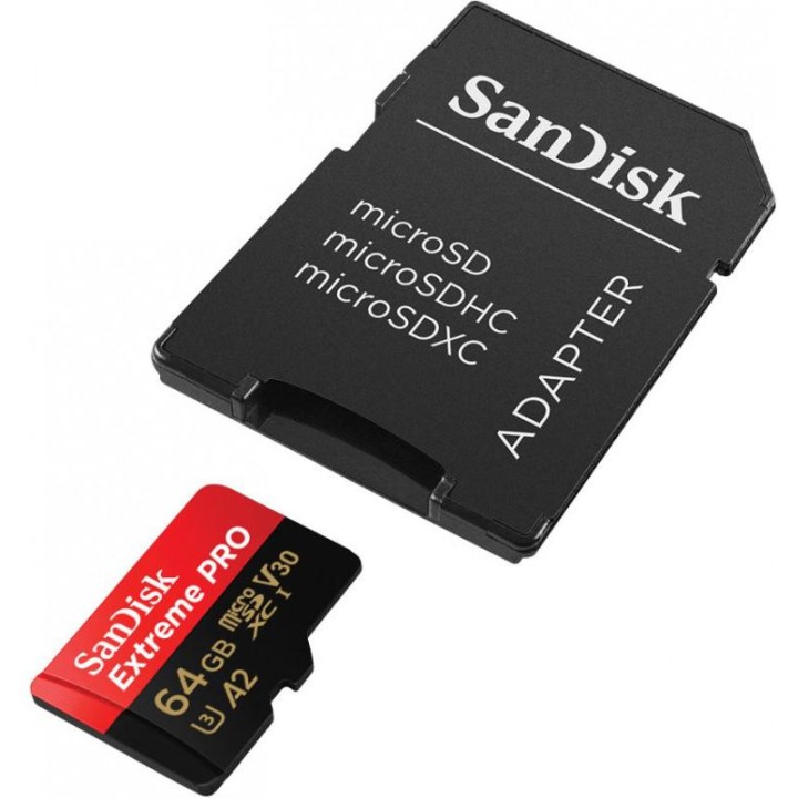 KARTA SANDISK EXTREME PRO microSDXC 64GB 170/90 MB/s A2 C10 V30 UHS-I U3