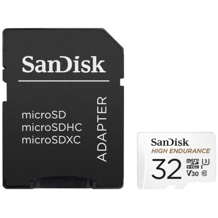 KARTA SANDISK HIGH ENDURANCE microSDHC 32GB V30 z adapterem  (rejestratory i monitoring)