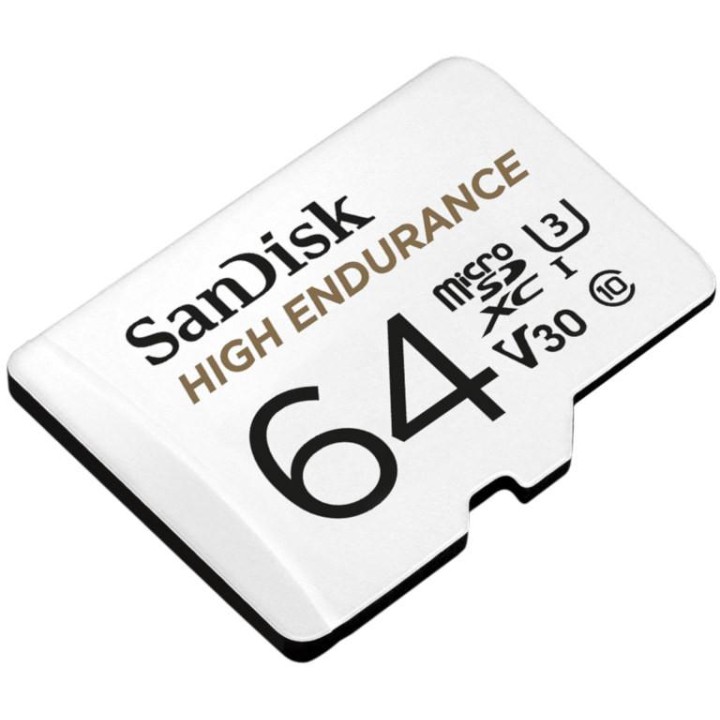 KARTA SANDISK HIGH ENDURANCE microSDXC 64GB V30 z adapterem (rejestratory i monitoring)