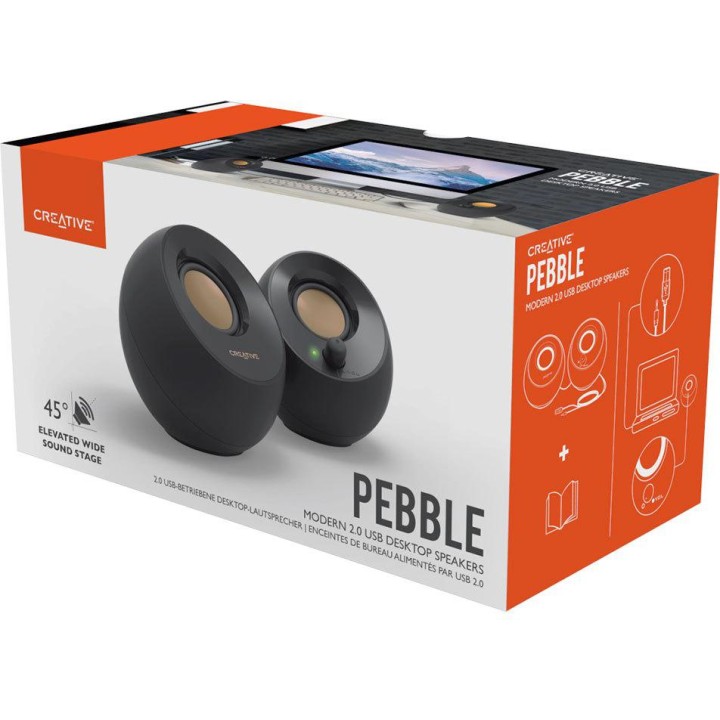 Głośniki komputerowe Creative Pebble 2.0 USB czarny
