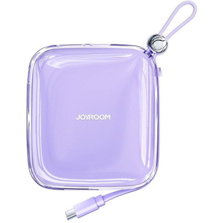 Powerbank Joyroom Jelly Series JR-L002 10000mAh 22.5W PD QC z kablem 1x USB-A 1x USB-C fioletowy