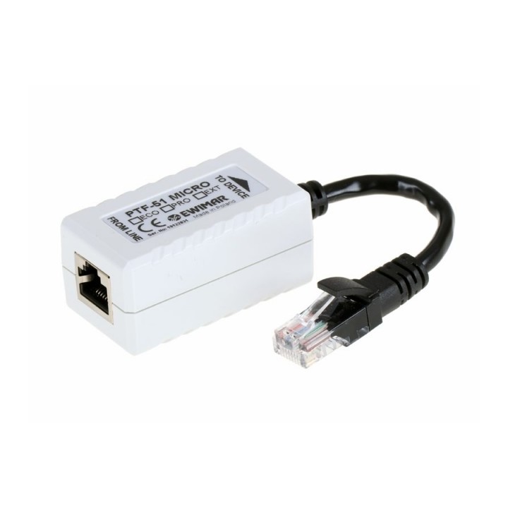Zabezpieczenie przepięciowe LAN do kamer IP, EWIMAR PTF-51-ENG/PoE/Micro