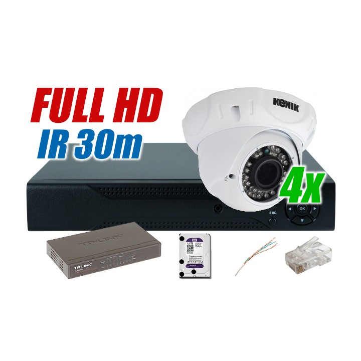 Zestaw monitoringu IP 4 kamery 1080P