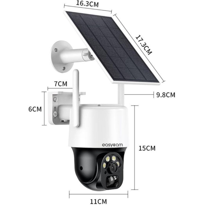 Kamera IP EasyCam obrotowa solarna bezprzewodowa PTZ WiFi Tuya 3MP 4x zoom EC-3PT4DL-S