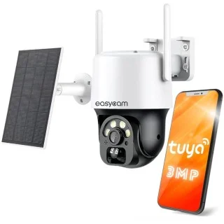 Kamera IP EasyCam obrotowa solarna bezprzewodowa PTZ WiFi Tuya 3MP 4x zoom EC-3PT4DL-S