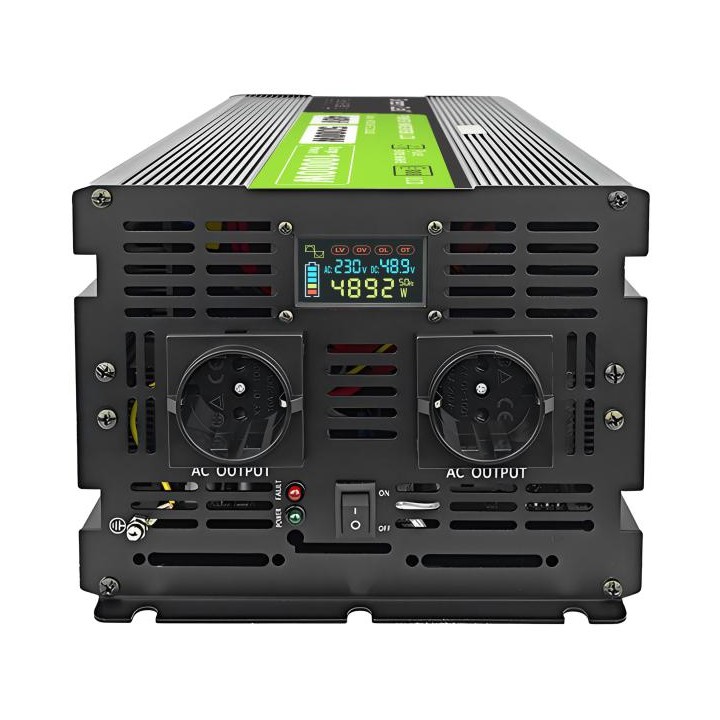 PRZETWORNICA NAPIĘCIA Green Cell PowerInverter LCD 48V -* 230V 5000/10000W CZYSTA SINUSOIDA