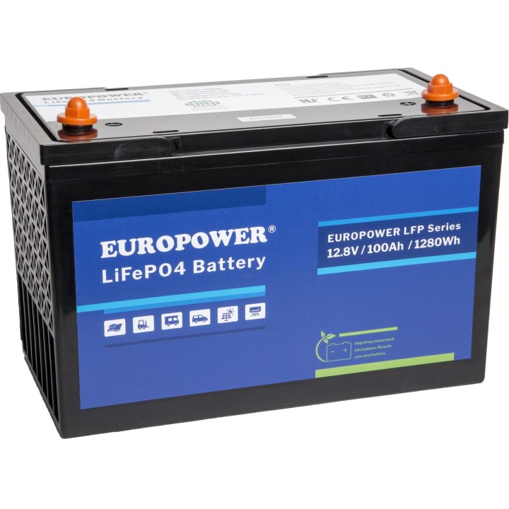Akumulator LiFePO4 EUROPOWER serii LFP 12,8V 100Ah (Żywotność *2000 cykli)