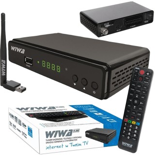 Zestaw Tuner DVB-T/T2 WIWA H.265 + Antena WiFi USB