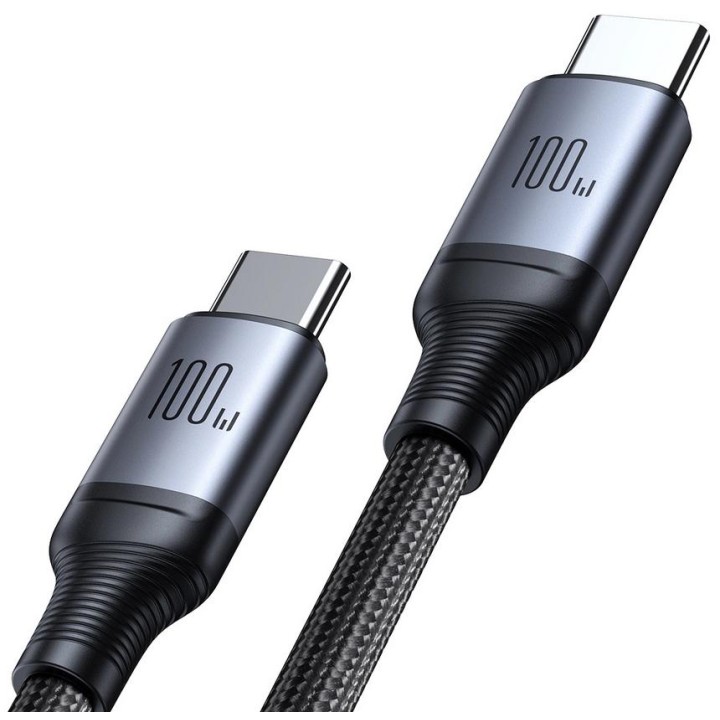 Kabel 2w1 USB-C / 2x USB-C Joyroom Speedy SA21-1T2 150cm 100W w oplocie czarny