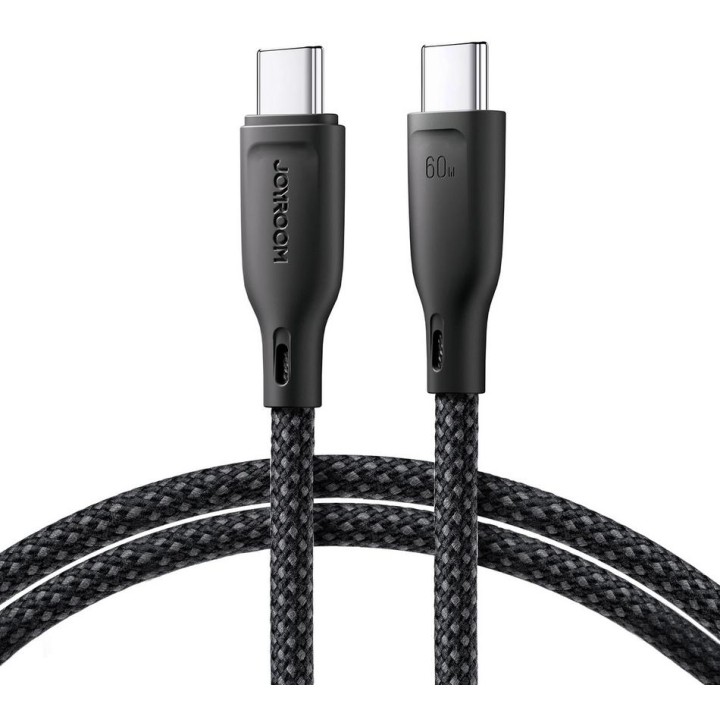Kabel USB-C / USB-C Joyroom SA34-CC3 100cm 60W 5A PD w oplocie czarny