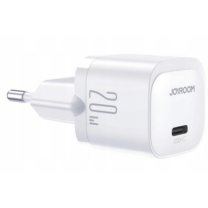 Mini ładowarka sieciowa Joyroom JR-TCF02 20W PD 3.0 QC 3.0 1x USB-C biała