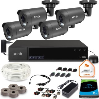 Zestaw monitoringu Kenik XVR 2TB 4 kamery 2MPx