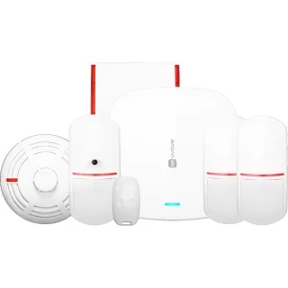 Zestaw alarmowy Satel BE WAVE z 3 czujnikami ruchu, czujnikiem dymu, sygnalizatorem i pilotem