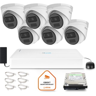 Zestaw monitoringu Hilook by Hikvision 6 kamer IP IPCAM-T2-P Full HD PoE NVR-8CH-H/8P