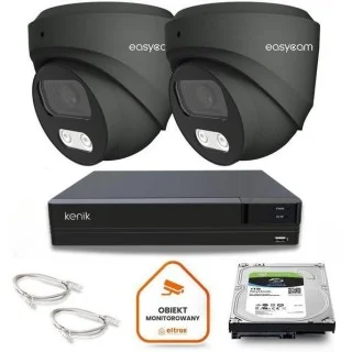 Zestaw monitoringu IP Easycam 2 kamery z POE EC-IP-D5MP30DL-G 5MPx IR LED