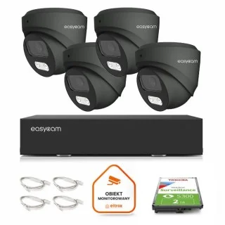 Zestaw do monitoringu IP Easycam 4 kamery z POE EC-IP-D8MP30DL-G 8MPx IR LED