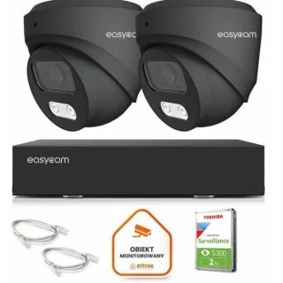 Zestaw do monitoringu IP Easycam 2 kamery EC-IP-D8MP30DL-G 8MPx POE