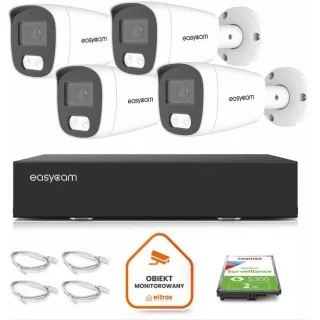 Zestaw do monitoringu IP Easycam 4 kamery z POE EC-IP-B8MP30DL-W 8MPx