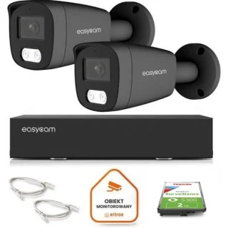 Zestaw do monitoringu IP Easycam 2 kamery POE EC-IP-B8MP30DL-G 8MPx