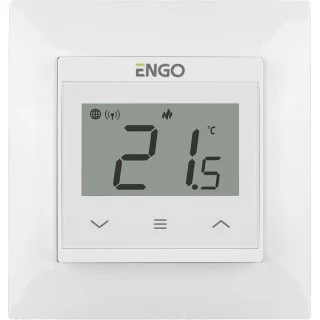 ENGO Controls E55-W - Regulator temperatury do ramki 55x55, 230V, biały, Internetowy, Wi-Fi