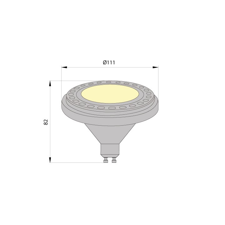 Żarówka LED AR111 GU10 SOFT 30° 9W 3000K 810lm (White)