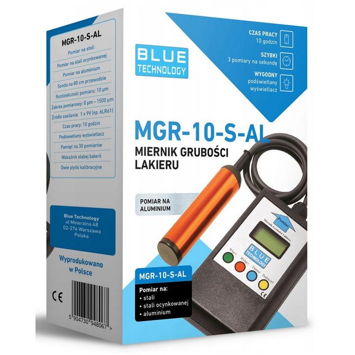 Miernik grubości lakieru Blue Technology MGR-10-S-AL