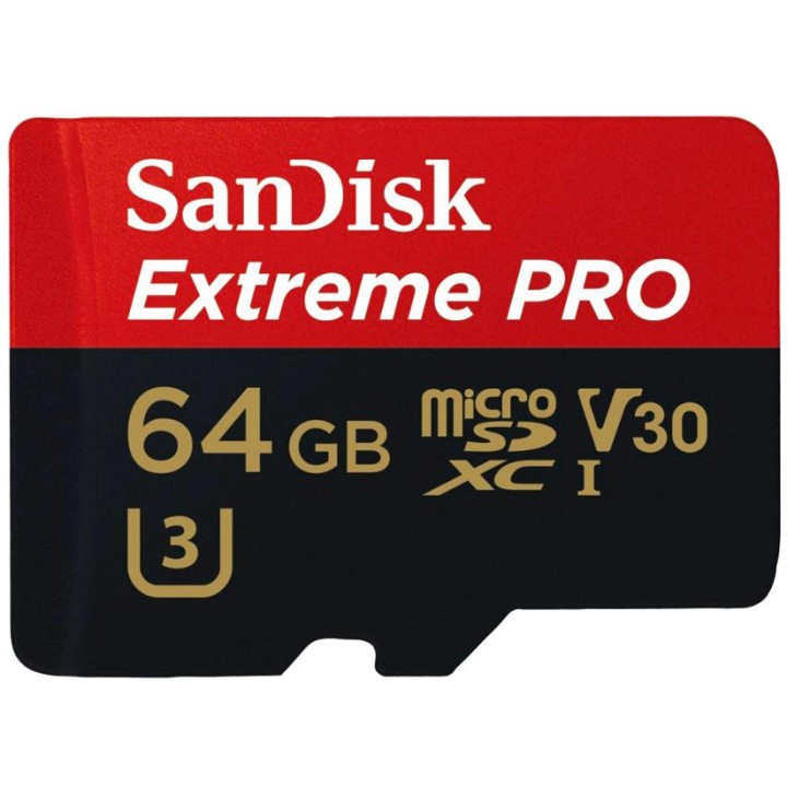 Karta pamięci SANDISK EXTREME PRO microSDXC 64GB 100/90 MB/s A1 C10 V30 UHS-I U3
