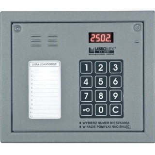 Laskomex CP-2502NR srebrny Panel audio z mini listą lokatorów i z czytnikiem kluczy RFID