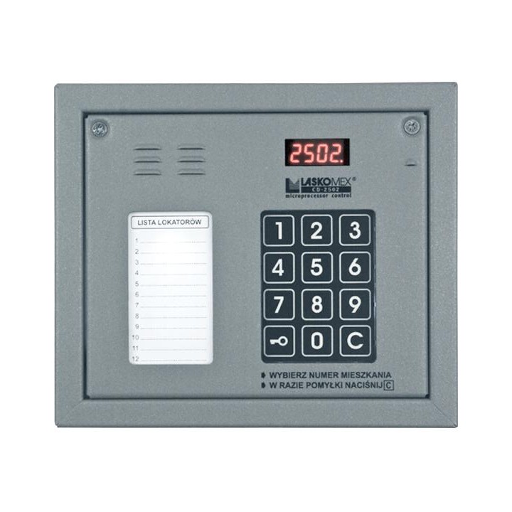 Laskomex CP-2502NR srebrny Panel audio z mini listą lokatorów i z czytnikiem kluczy RFID