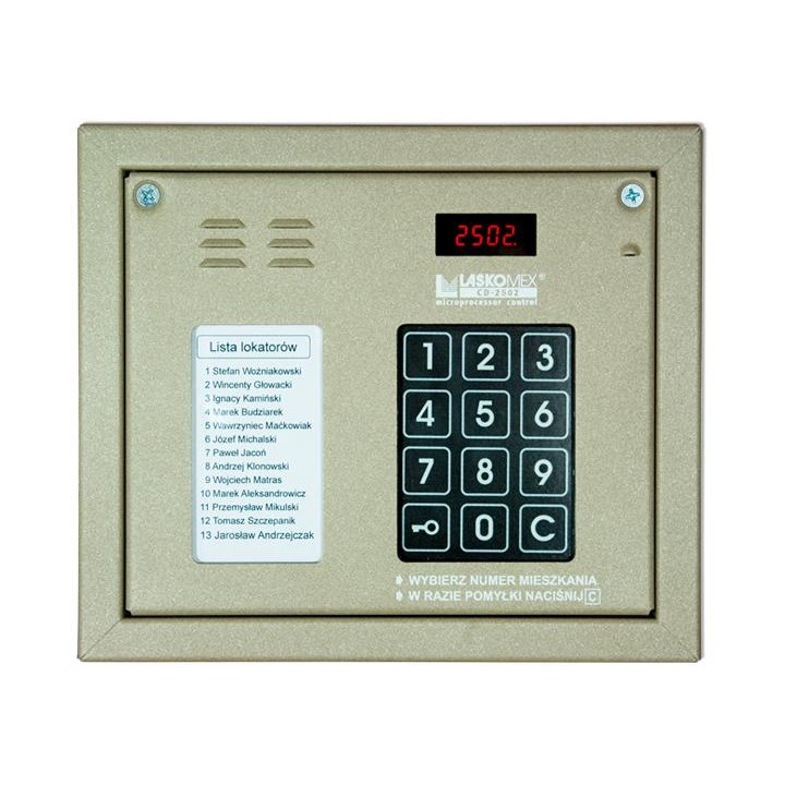 Laskomex CP-2502NR beżowy Panel audio z mini listą lokatorów i z czytnikiem kluczy RFID