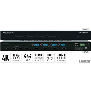 Key Digital Matryca HDMI 4K/18G z niezależnym przełączaniem audio KD-MS4x4G