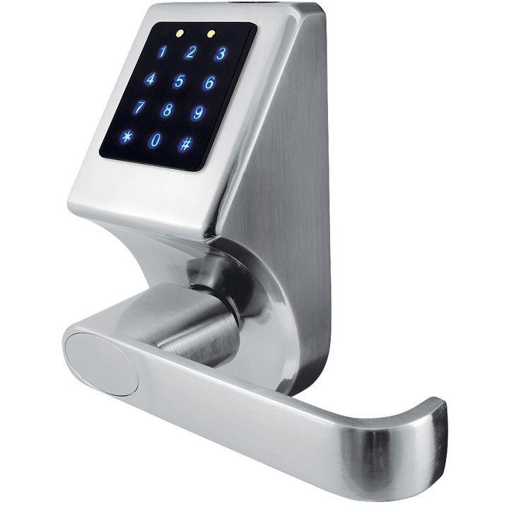 KLAMKA EURA ELH-80B9/SILVER z klawiaturą dotykową, sterowaniem SMS, czytnikiem Mifare, modułem Bluetooth