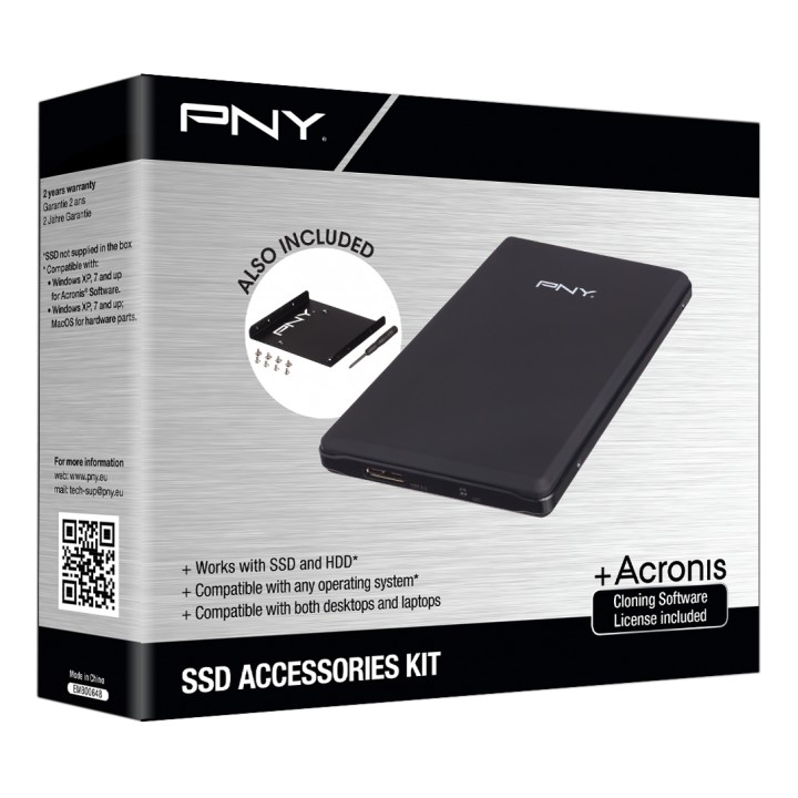 OBUDOWA SSD / HDD PNY SSD KIT 2,5''SATA3 + licencja Acronis