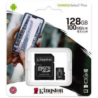 Karta pamięci microSD  Kingston Canvas Select Plus microSDXC C10 UHS-I 128GB