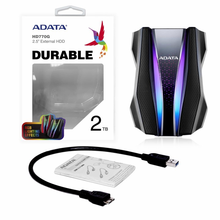 DYSK ZEWNĘTRZNY ADATA Durable HD770G 2TB USB3.2 czarny
