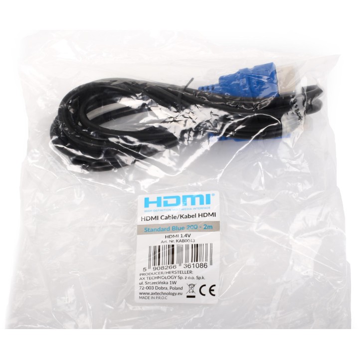 Kabel HDMI-HDMI Opticum Standard Blue 200 - 2.0m (v1.4)
