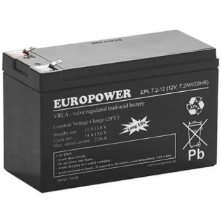 Akumulator AGM EUROPOWER serii EPL 12V 7,2Ah T1