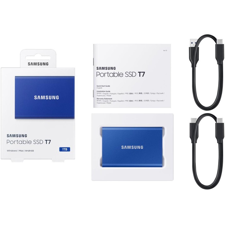 Dysk zewnętrzny SSD Samsung Portable T7 1TB USB 3.2 Niebieski