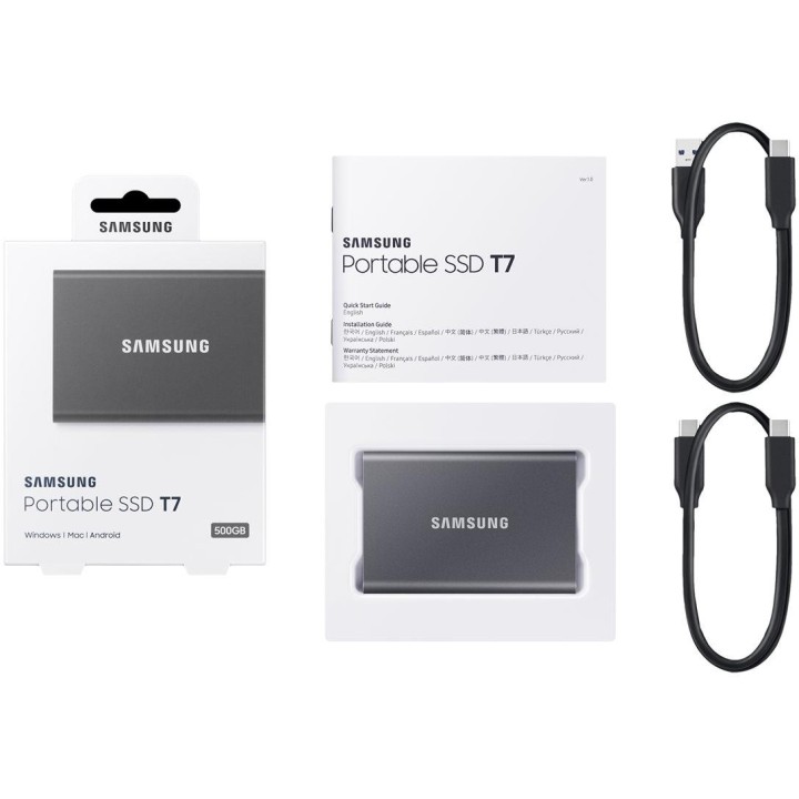 Dysk zewnętrzny SSD Samsung Portable T7 500GB USB 3.2 Tytanowo Szary