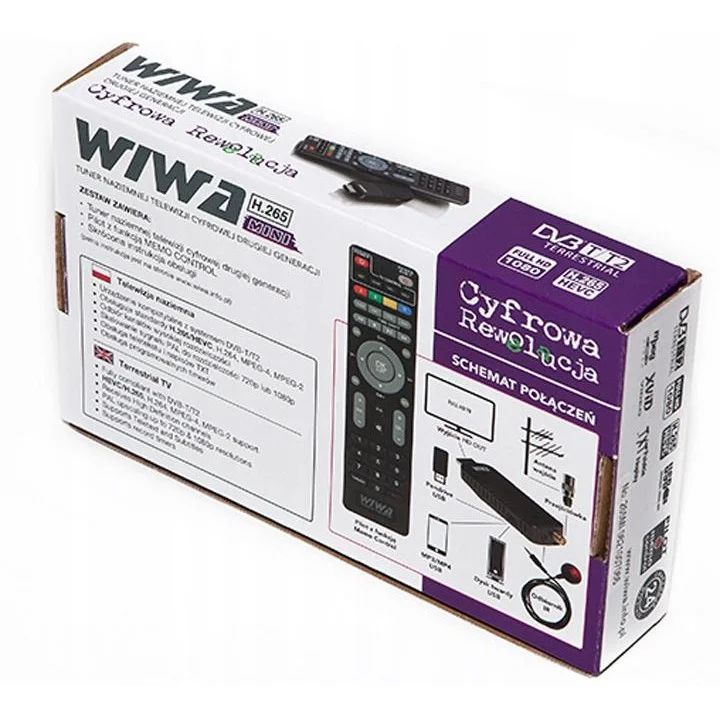 Tuner DVB-T/T2 WIWA H.265 MINI