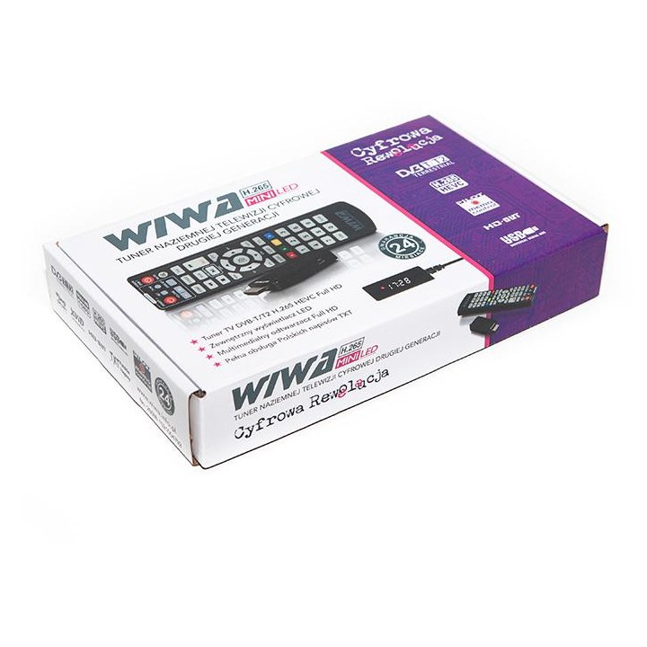 Tuner DVB-T/T2 WIWA H.265 MINI LED
