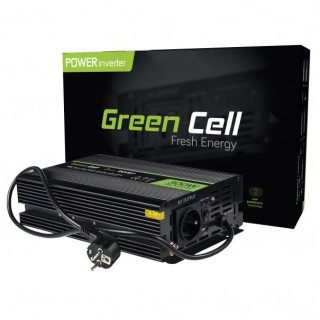 PRZETWORNICA NAPIĘCIA INWERTER Green Cell 12V -* 230V 300W/600W CZYSTA SINUSOIDA INV07