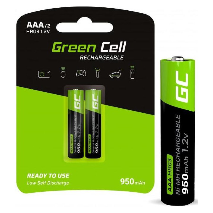 AKUMULATORKI Green Cell 2x AAA HR03 950mAh GR07