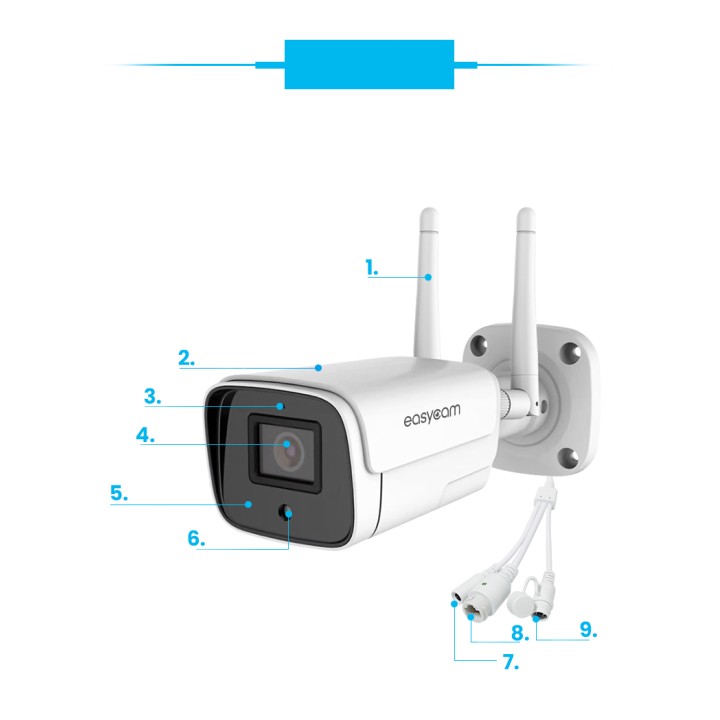 Kamera IP EasyCam tuba zewnętrzna WiFi IR 30m Tuya 2MP EC-2T2IR