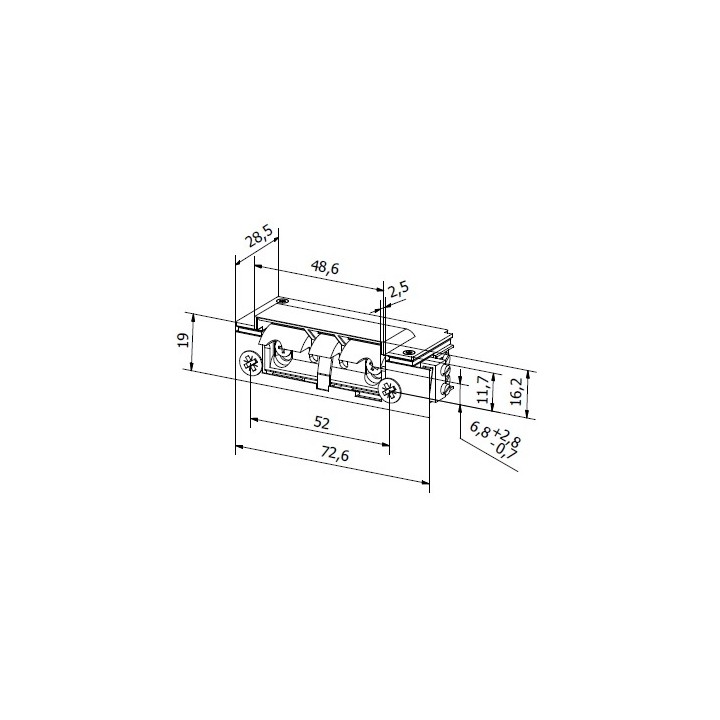 Elektrozaczep HARTTE XS12U-C seria XS (R5) 12V standard z wyślizgiem