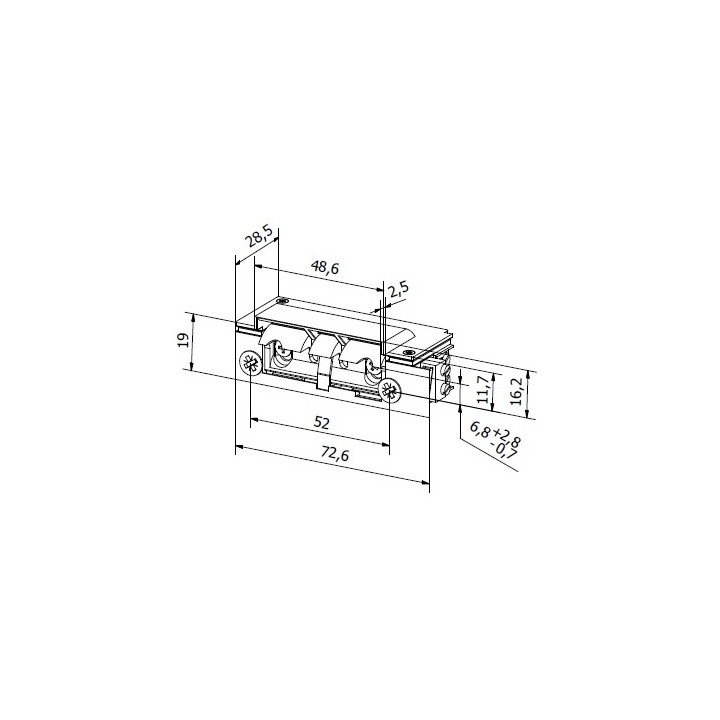 Elektrozaczep HARTTE XS12U-C seria XS 12V standard z wyślizgiem