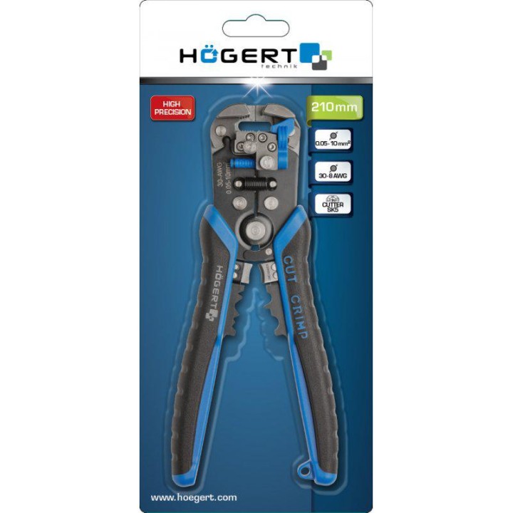 Hoegert HT1P182 Automatyczny ściągacz izolacji 210 mm, 0.05-10.0 mm2