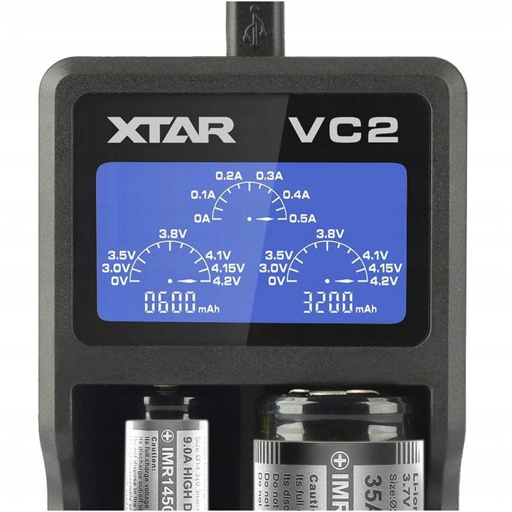 Ładowarka do akumulatorów cylindrycznych Li-ion / Ni-MH AA / AAA / 18650 Xtar VC2