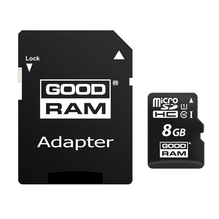 KARTA PAMIĘCI microSD GOODRAM UHS1 CL10 8GB + ADAPTER