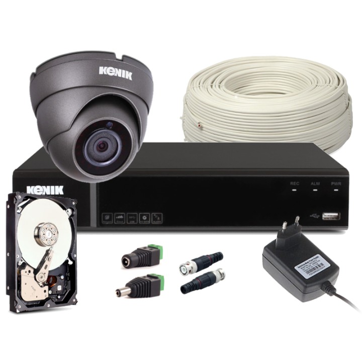Zestaw CCTV, 1x Kamera HD/IR20, Rejestrator 4k. + 1TB